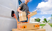 A courier delivery services driver